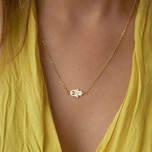 Gold Hamsa Fatima Necklace